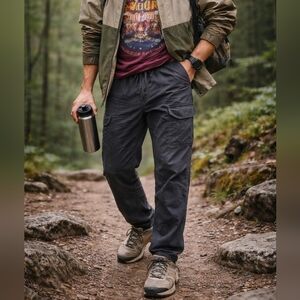 EUC Unionbay Men's Grey/Green Cargo Pants Size XL